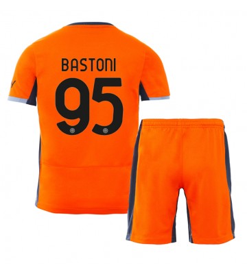 Inter Milan Alessandro Bastoni #95 Tercera Equipación Niños 2023-24 Manga Corta (+ Pantalones cortos)